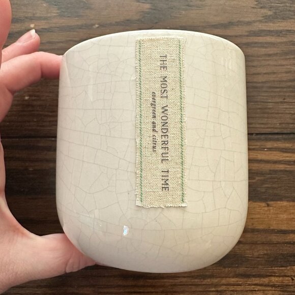 Anthropologie Frosted Bottle Brush Tree Candle - Picture 4 of 11